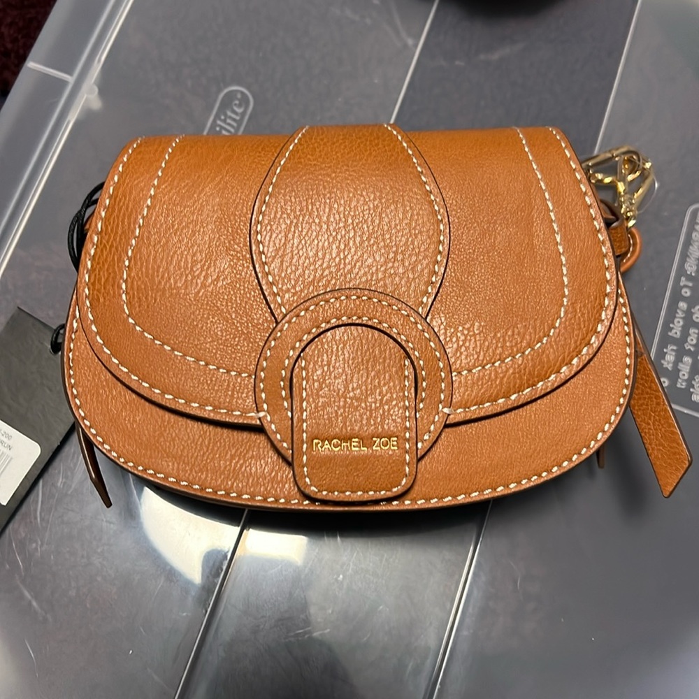 Rachel Zoe NWT Women‎ Curateur X Edessi crossbody/ belt bag. Vegan brown leather